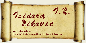 Isidora Miković vizit kartica